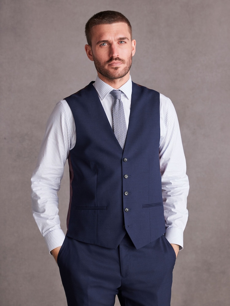 bleu vif - Signature Gilet de costume Tollegno - Image 1 of 8