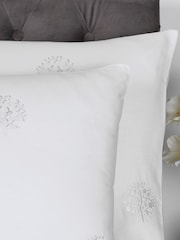 Appletree White Embroidered Trees 100% Cotton Duvet Cover Set - Image 3 of 4
