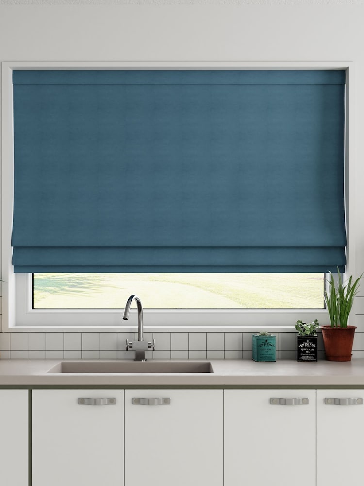 Dark Teal Green 100% Cotton Made To Measure Roman Blind - Image 1 of 3