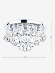 Dar Lighting Silver Fringe 4 Light Bathroom Flush Fitting Ceiling Light - Image 2 of 4