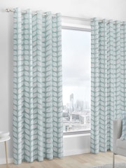 Cortinas Fusion Delft Leaf Print Ilhós 100% Algodão - Imagem 1 de 3