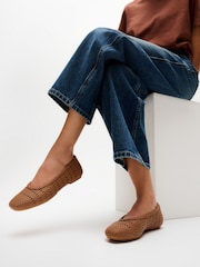 FitFlop Brown Delicato Woven Ballerinas - Image 1 of 5