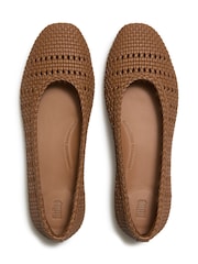 FitFlop Brown Delicato Woven Ballerinas - Image 3 of 5