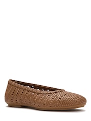 FitFlop Brown Delicato Woven Ballerinas - Image 4 of 5