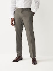 Neutral Regular Fit Textured Smart Trousers - Image 1 of 8