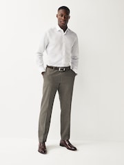Neutral Regular Fit Textured Smart Trousers - Image 2 of 8