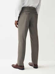 Neutral Regular Fit Textured Smart Trousers - Image 3 of 8