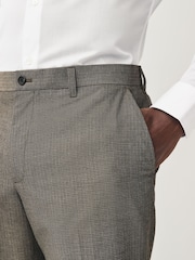 Neutral Regular Fit Textured Smart Trousers - Image 4 of 8