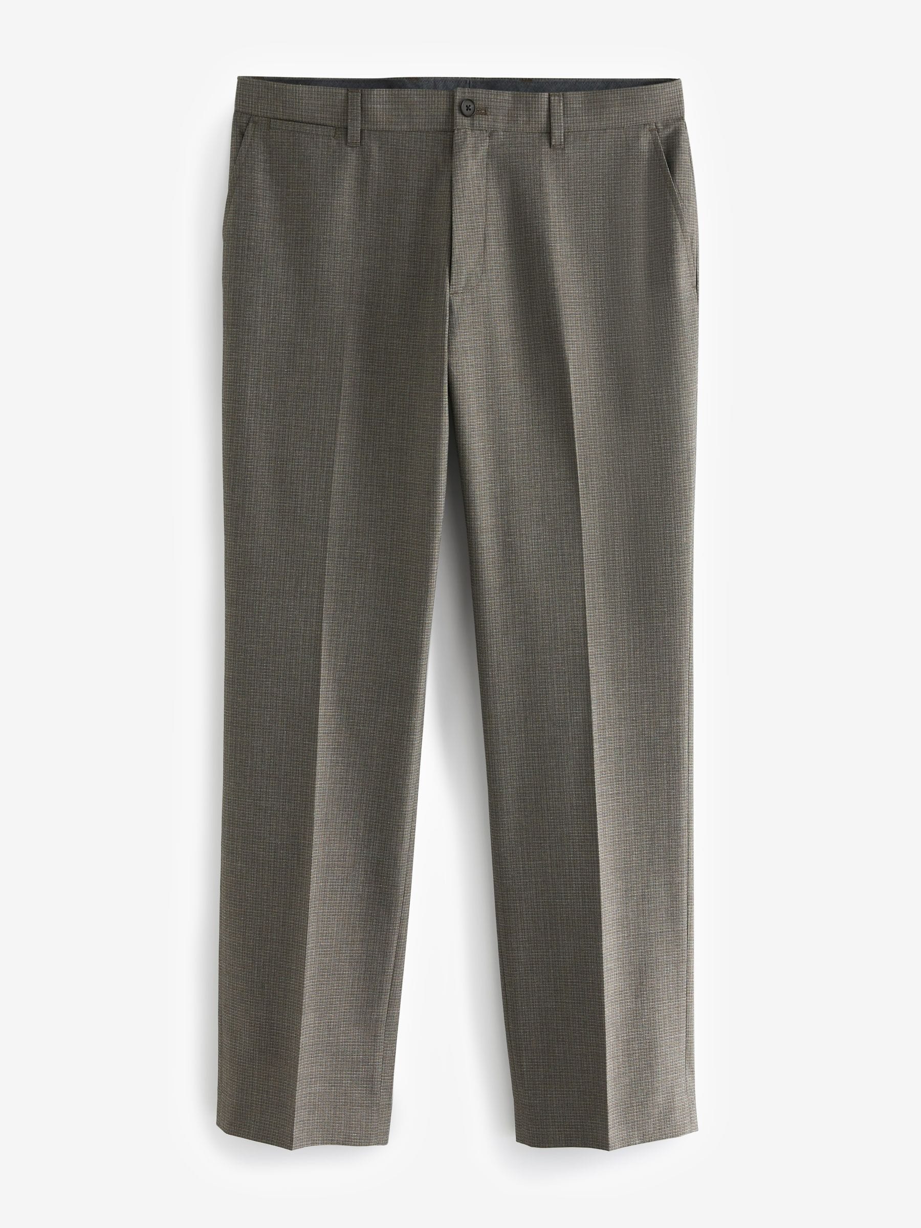Buy Neutral Regular Fit Textured Smart Trousers from Next Canada