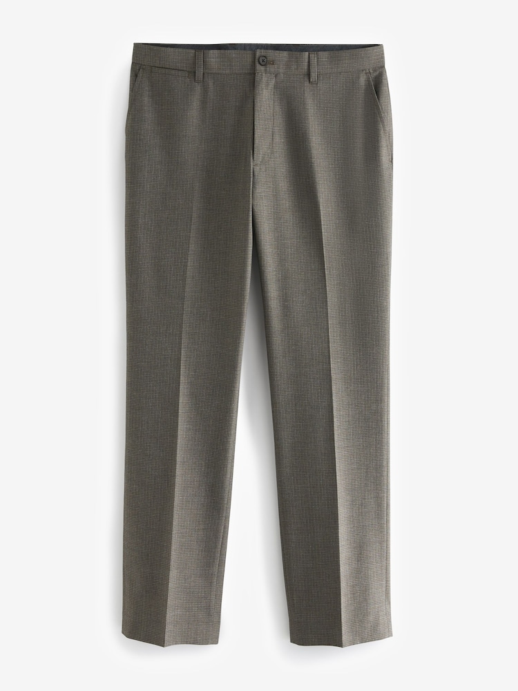 Neutral Regular Fit Textured Smart Trousers - Image 5 of 8