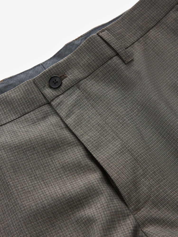 Neutral Regular Fit Textured Smart Trousers - Image 6 of 8
