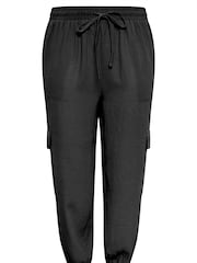 Yours Curve Black Smart Woven Joggers - Image 3 of 4