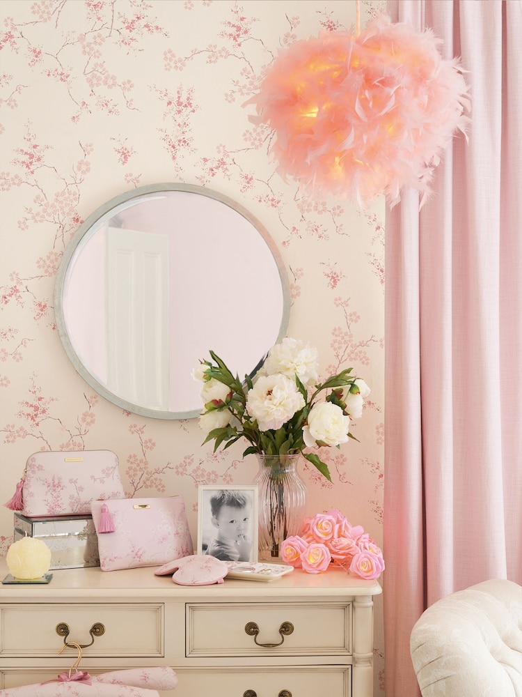 Laura Ashley Blush Oriental Blossom A4 Wallpaper Sample - Image 1 of 2