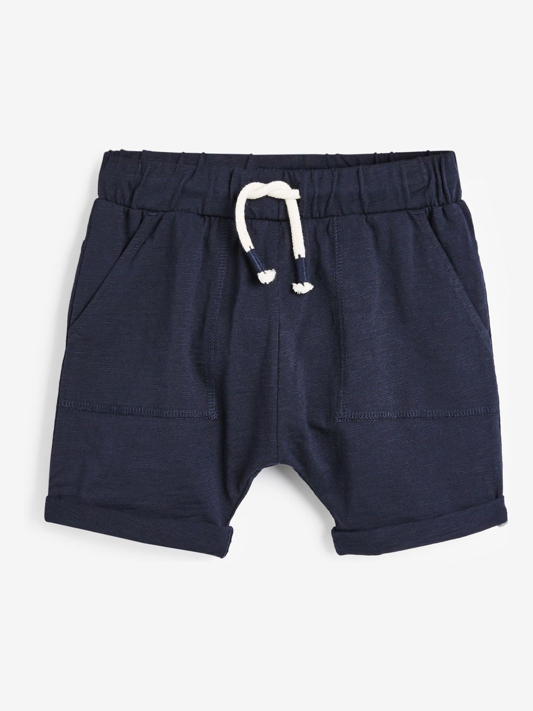 Shorts 3-Pack Cotton Slub Jersey Navy Grey Black Ages 3m-7