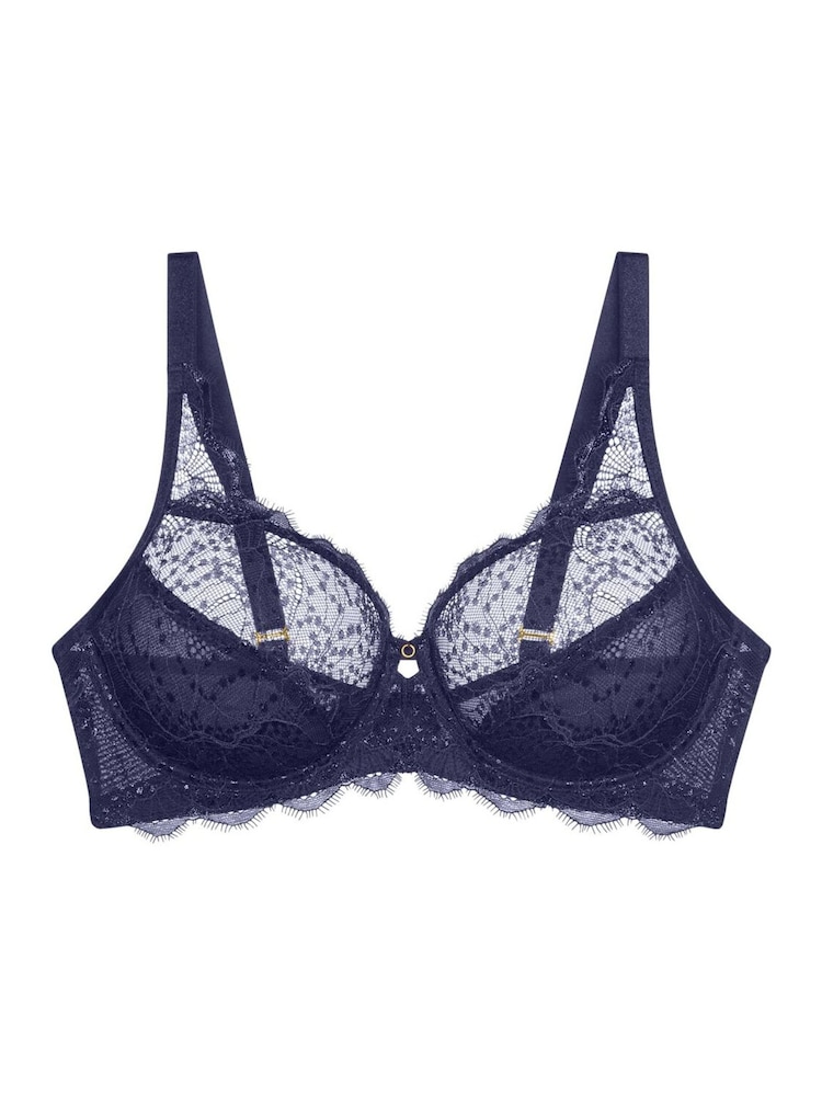 Triumph Admiral Blue Non Padded Amourette Sparkle Wired Bra - Image 5 of 5 Triumph Admiral Blue Non Padded Amourette Sparkle Wired Bra - Image 5 of 5