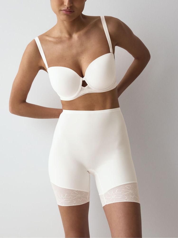 Triumph White Comfort Contour Mid-Thigh Panty - Image 1 of 5 Triumph White Comfort Contour Mid-Thigh Panty - Image 1 of 5
