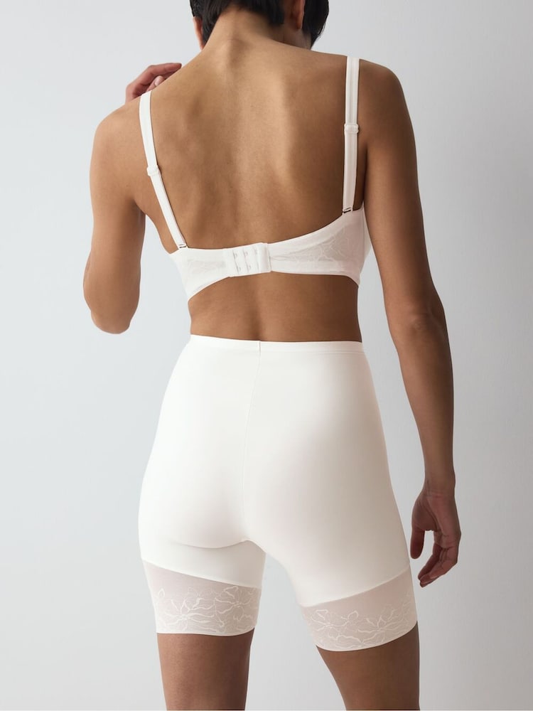 Triumph White Comfort Contour Mid-Thigh Panty - Image 2 of 5 Triumph White Comfort Contour Mid-Thigh Panty - Image 2 of 5