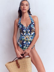 Boden Blue Sorrento Hoop Sash Swimsuit - Image 1 of 7