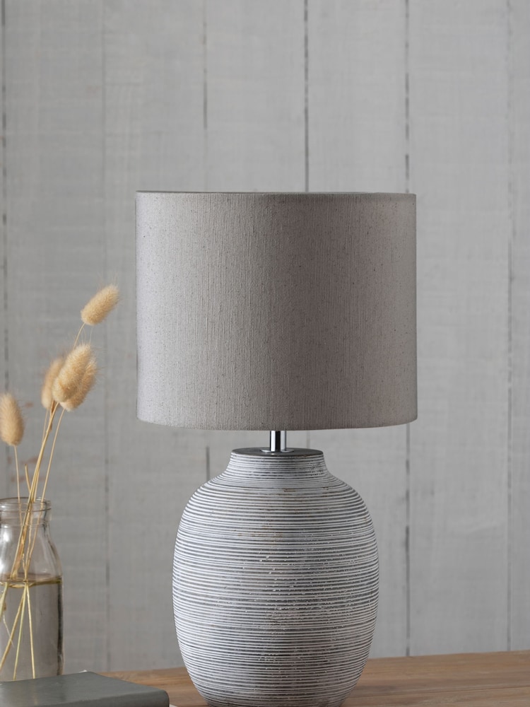 Grey Fairford Small Table Lamp - Image 2 of 6 Grey Fairford Small Table Lamp - Image 2 of 6