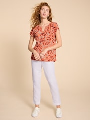White Stuff Pink Keri Organic Cotton Top - Image 1 of 7