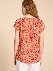 White Stuff Pink Keri Organic Cotton Top - Image 2 of 7