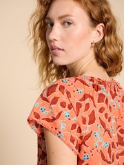 White Stuff Pink Keri Organic Cotton Top - Image 4 of 7