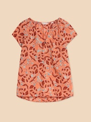 White Stuff Pink Keri Organic Cotton Top - Image 5 of 7