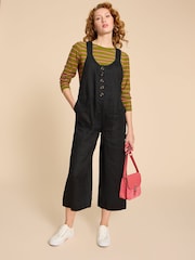 White Stuff Black Viola 100% Linen Dungaree - Image 1 of 7