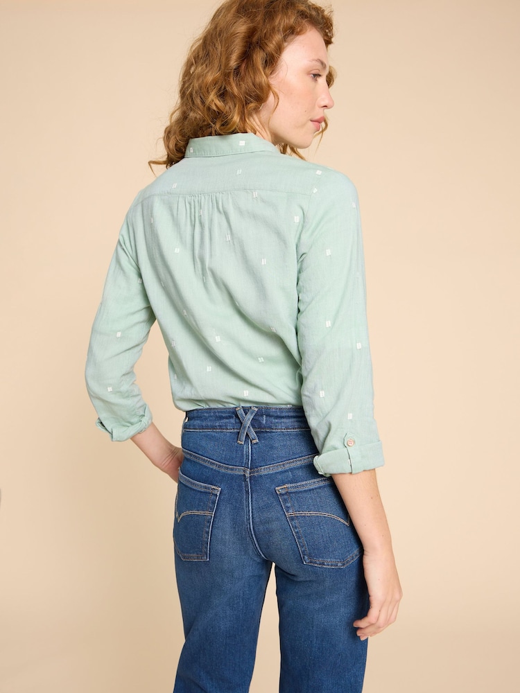 White Stuff Green Cotton Sophie Shirt - Image 2 of 7 White Stuff Green Cotton Sophie Shirt - Image 2 of 7