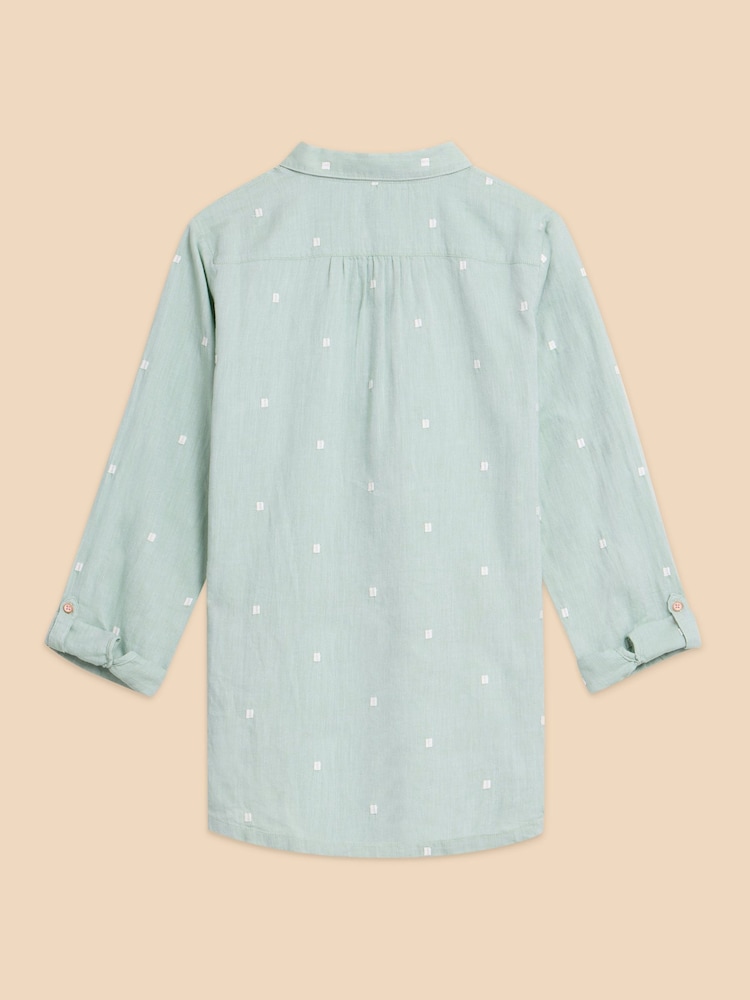 White Stuff Green Cotton Sophie Shirt - Image 5 of 7