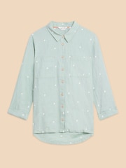 White Stuff Green Cotton Sophie Shirt - Image 6 of 7