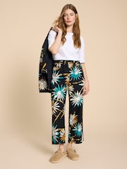White Stuff Brown/Black Linen Blend Harper Trousers - Image 3 of 7