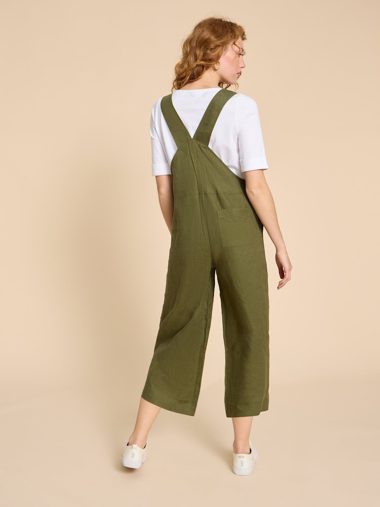 White Stuff Green Viola 100% Linen Dungaree - Image 2 of 7 White Stuff Green Viola 100% Linen Dungaree - Image 2 of 7