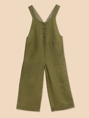 White Stuff Green Viola 100% Linen Dungaree - Image 5 of 7