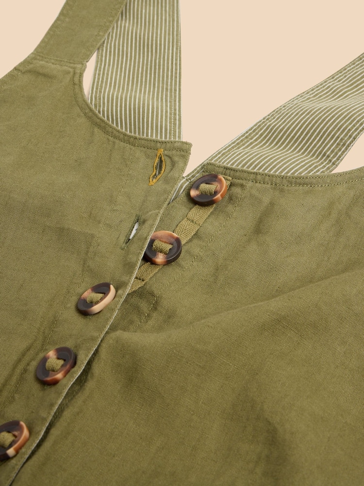 White Stuff Green Viola 100% Linen Dungaree - Image 7 of 7 White Stuff Green Viola 100% Linen Dungaree - Image 7 of 7