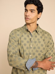 White Stuff Green Daisy Floral Printed Shirt - Image 4 of 7
