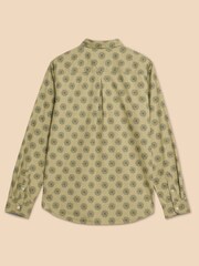 White Stuff Green Daisy Floral Printed Shirt - Image 6 of 7