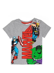 Vanilla Underground Boys Grey Marvel 100% Cotton Short Pyjamas - Image 2 of 5