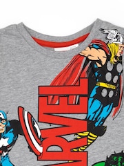 Vanilla Underground Boys Grey Marvel 100% Cotton Short Pyjamas - Image 4 of 5