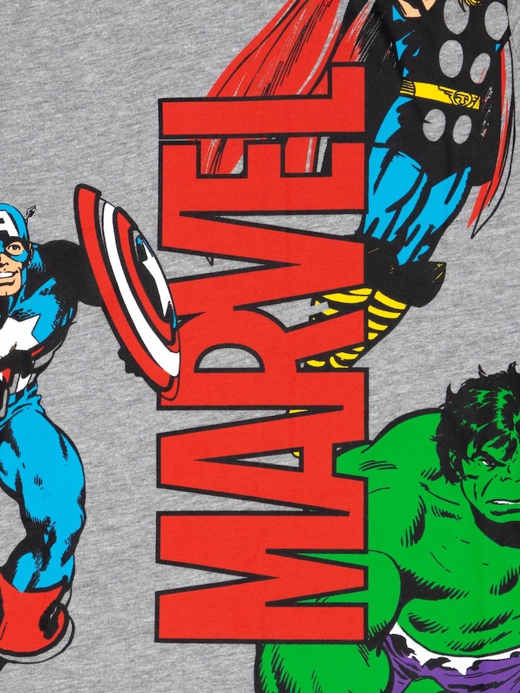Vanilla Underground Boys Grey Marvel 100% Cotton Short Pyjamas - Image 5 of 5