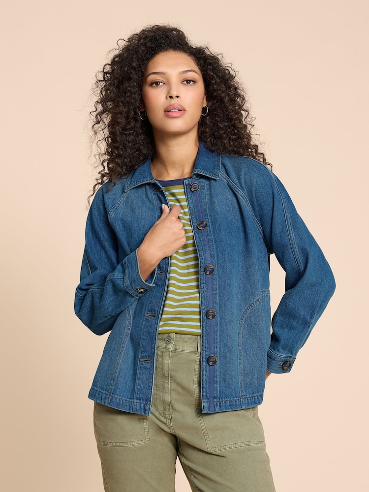 White Stuff Blue Eden Denim Jacket - Image 1 of 8