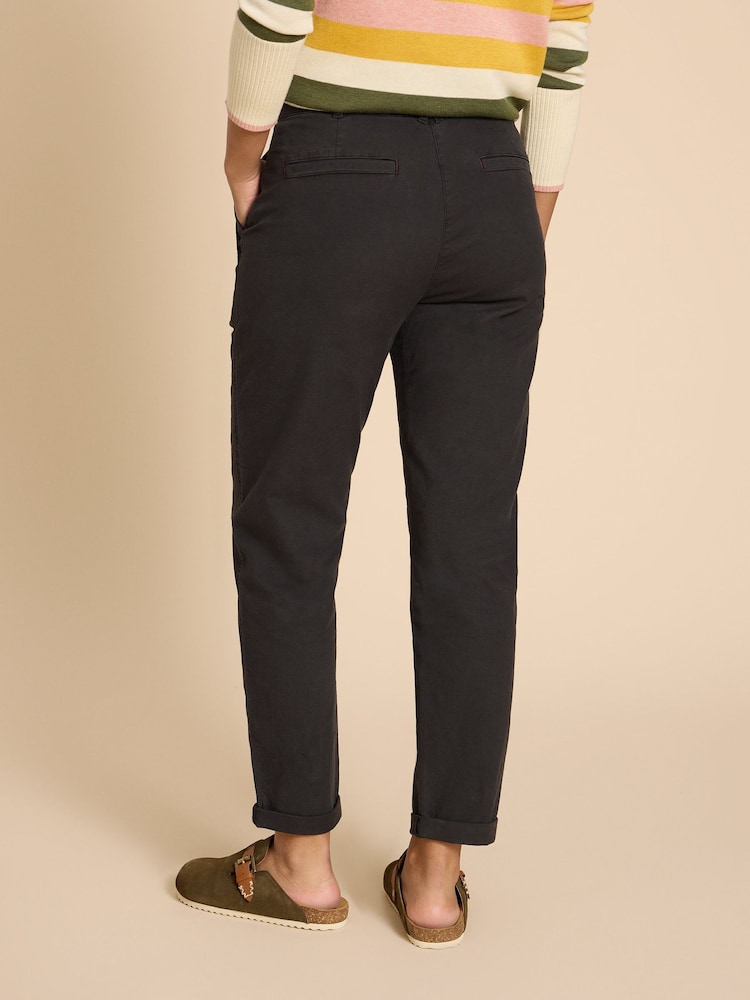 White Stuff Black Twister Chino Trousers With Linen - Image 2 of 7