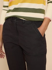 White Stuff Black Twister Chino Trousers With Linen - Image 4 of 7