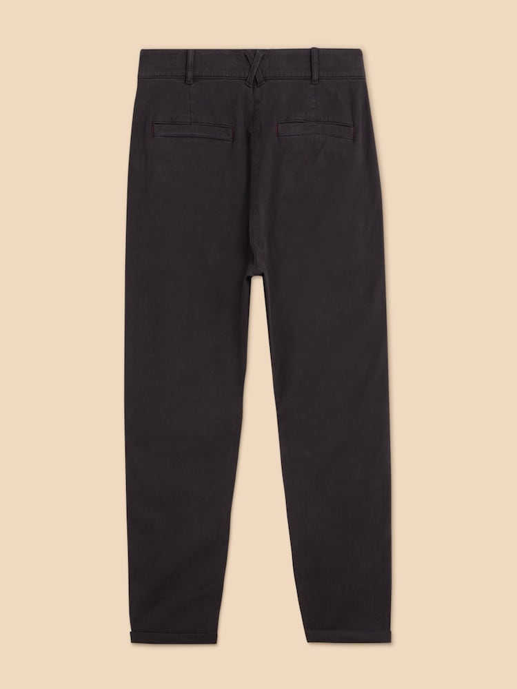 White Stuff Black Twister Chino Trousers With Linen - Image 6 of 7