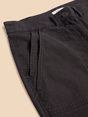 White Stuff Black Twister Chino Trousers With Linen - Image 7 of 7