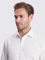 MOSS White Regular Fit Stretch Contrast Shirt - Image 2 of 3