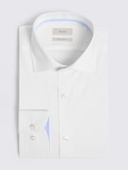 MOSS White Regular Fit Stretch Contrast Shirt - Image 3 of 3