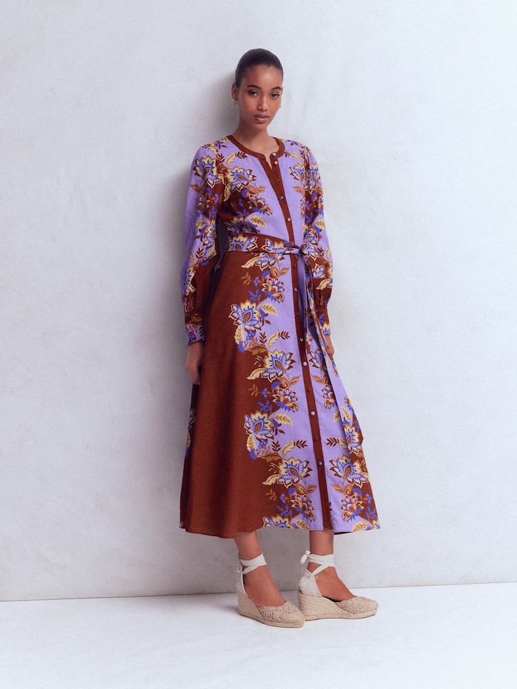 Boden Purple Blouson Sleeve Occasion Dress - Image 1 of 3 Boden Purple Blouson Sleeve Occasion Dress - Image 1 of 3