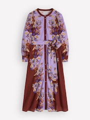 Boden Purple Blouson Sleeve Occasion Dress - Image 3 of 3
