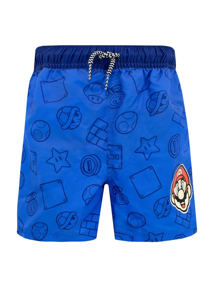 Character Blue Super Mario Swim Shorts - Image 1 of 6 Character Blue Super Mario Swim Shorts - Image 1 of 6